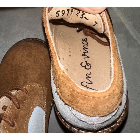 Fin & Vince Suede Retro Saddle Oxford Shoe, Cognac/ Pastel, Size 7 US‎ & Euro 23 - Picture 12 of 14